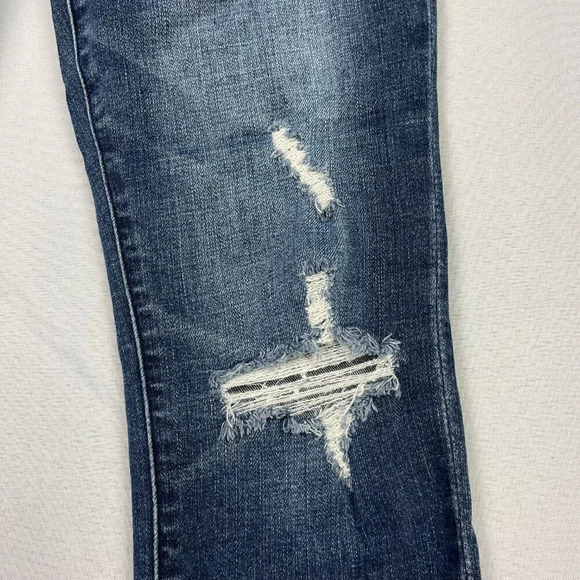 Abercrombie‎ Harper Ankle Distressed Skinny Jeans Dark Wash 26 Short Cut Off Hem - Picture 6 of 15